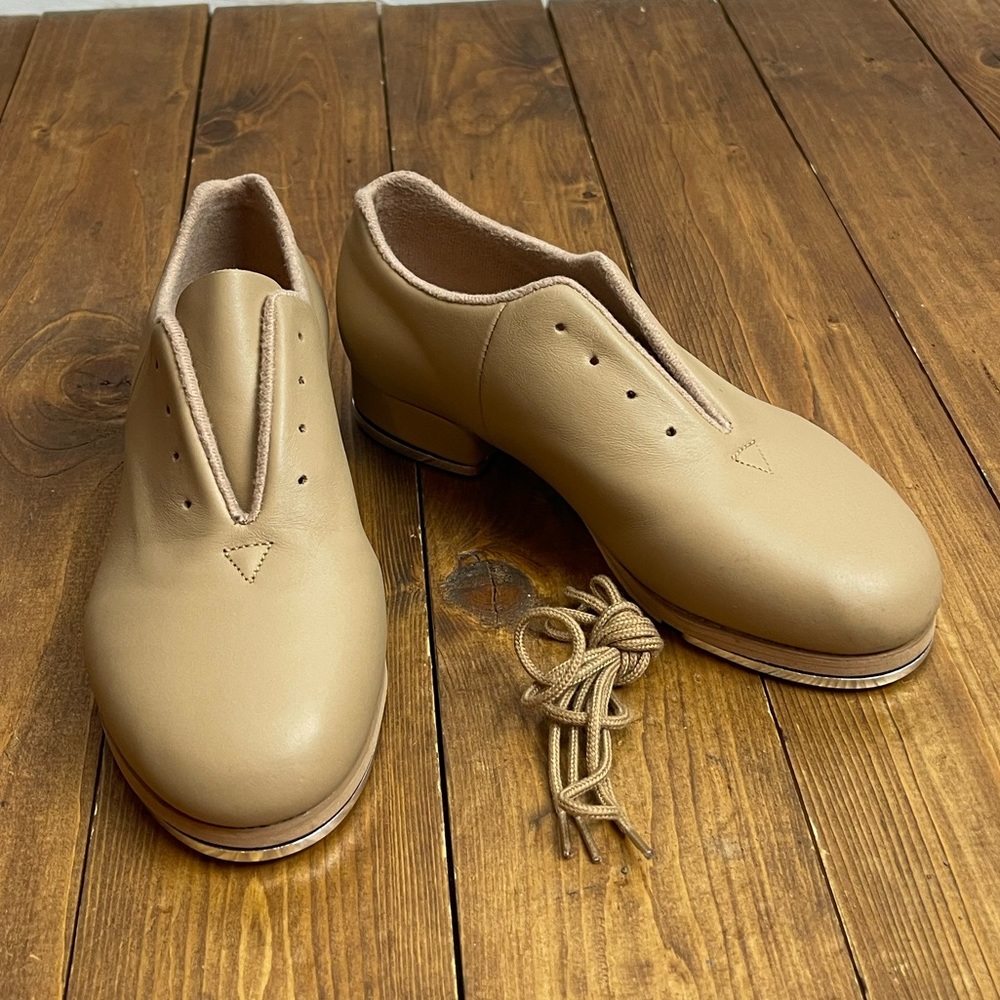 Bloch Ladies Audeo Jazz Tap Leather Tap Shoes size 4M tan leather